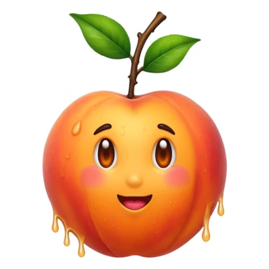 dripping peach emoji sticker