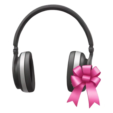 Headphones with pink ribbons sticker