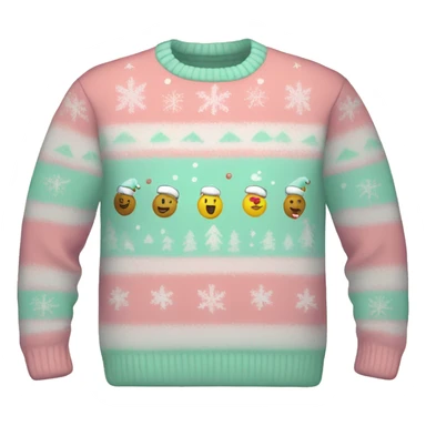Pastel colored Christmas sweater sticker