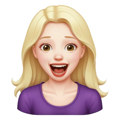 a girl choking and laughing herself sticker