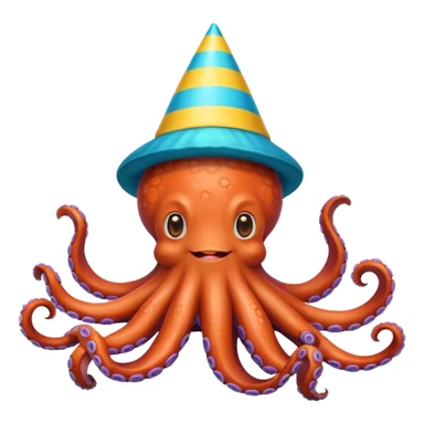 Make an octopus celebrating sticker