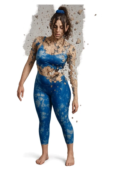 corpo come se si stesse sgretolando  sticker