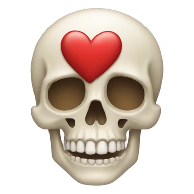 Skull with hearts sticker