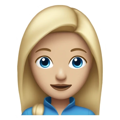 A woman with straight blonde hair and blue eyes sticker