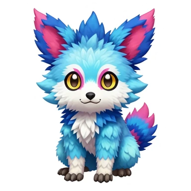  Colorful Kawaii Trico FurSona Fakemon Full Body sticker