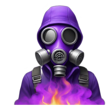 gas mask guy in purple fire sticker