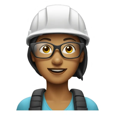 Young woman wearing a safety helmet, earplugs and glases  sticker
