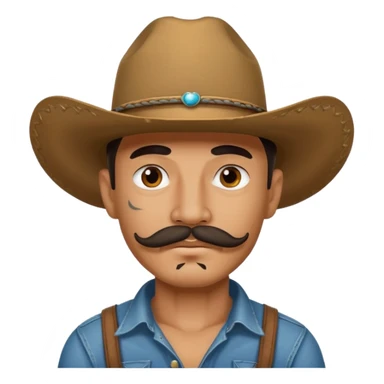 mustached cowboys with tattoos on face sticker