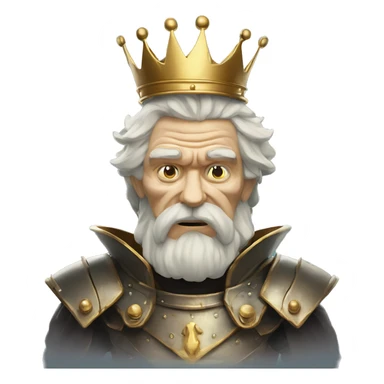 Vintage King hamlet old man big beard gold crown wearing armour fading ghost hands out trapped melting into wisps sticker