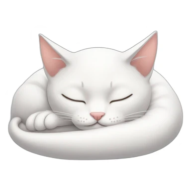 White gato sleep sticker