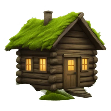 cabin with moss sticker