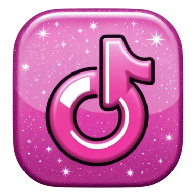 glitter pink logo TikTok sticker
