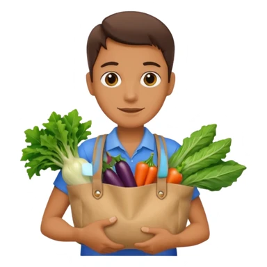 hours holding vegetables bag sticker