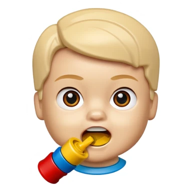 bebe com peça pequena de lego na boca sticker