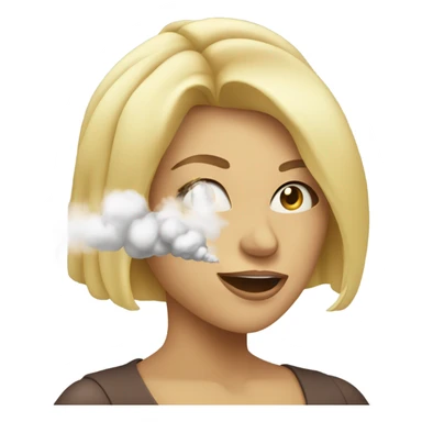 Blonde woman Blowing smoke sticker