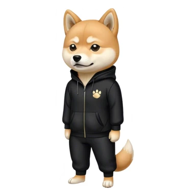 Slavic hooligan Shiba Doge in full black slavic tracksuit sticker