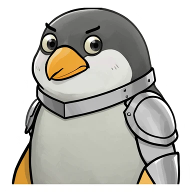 Penguin wearing armor  sticker