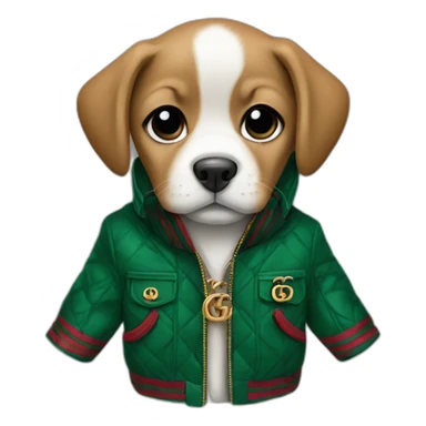 puppy in a Gucci jacket sticker
