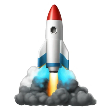 a rocket launch but the smoke is a sparkles sticker