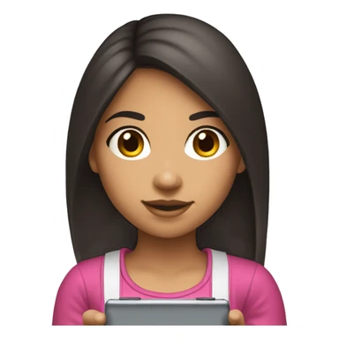 dark haired lightskin girl playing nintendo ds sticker