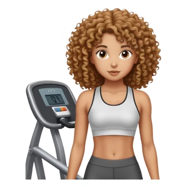 girl with curly hair in the gym sticker