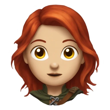 Fantasy female rogue halfling with red hair sticker
