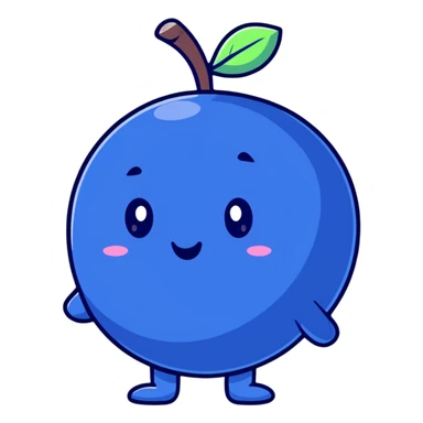 cute blueberry character sticker