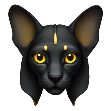 black sphinx with yellow eyes sticker