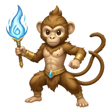 air elemental monkey warior air particles sticker