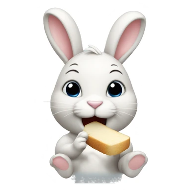 bunny eating cream cheese  sticker