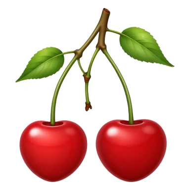 2 kersen met een steeltje sticker