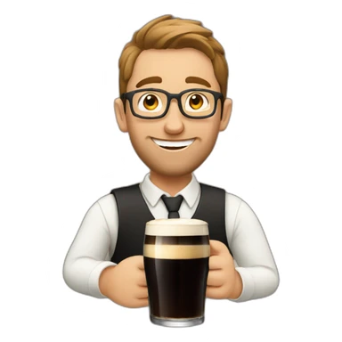 James enjoying a pint of Guinness sticker