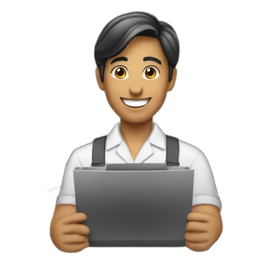 a happy cash register operator sticker