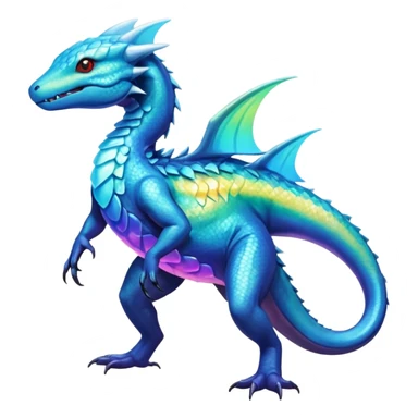 Colorful Shiny Exotic Amaura-Salandit-Aurorus-Fakémon-hybrid-creature (full body)  sticker