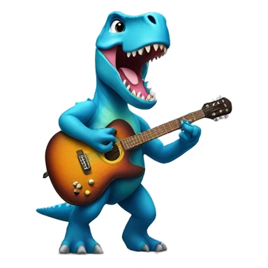 dinosaur playing guitar sticker