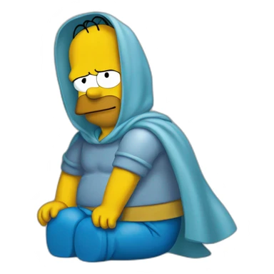Homero Simpson with color of they body blue sticker