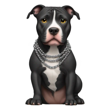 Pitbull wearing a chain sticker