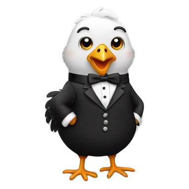chicken in a tuxedo sticker