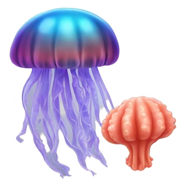 Jellyfish and coral sticker