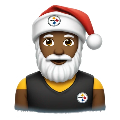 Santa clause wearing a Pittsburgh Steelers hat sticker