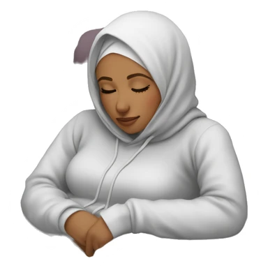Hijabi-wearing-hoodie-sleeping-on-couch sticker