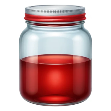 jam jar with red jam sticker