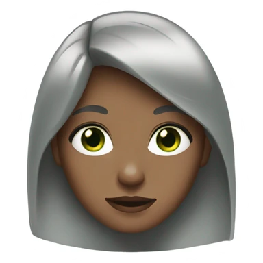 Girl with brown and gray hair and green eyes sticker