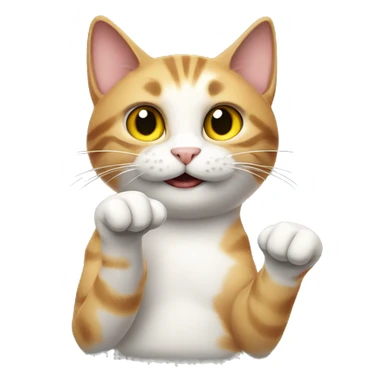 Cat flipping you off  sticker