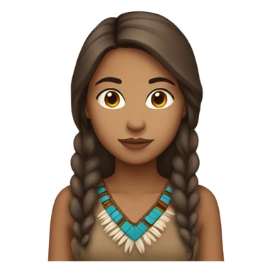 Indigenous woman long brown hair sticker