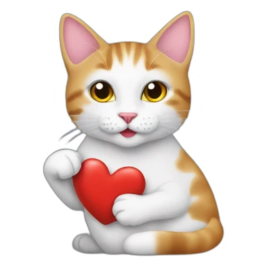 Katze mit herz sticker