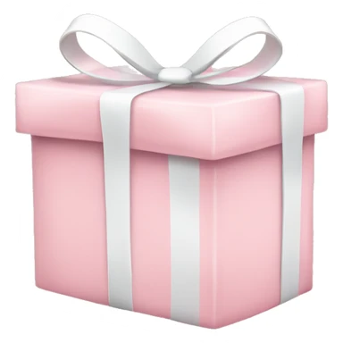 light pink christmas gift with white bow with snowflakes sticker