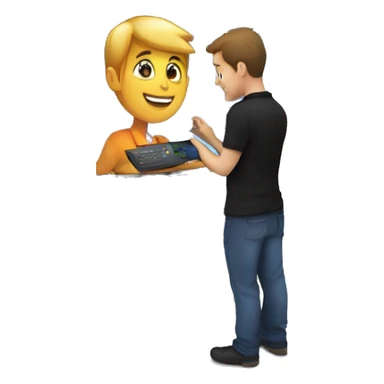 Technician in black polo shirt installing a 43 inch  monitor on exhibition stand sticker