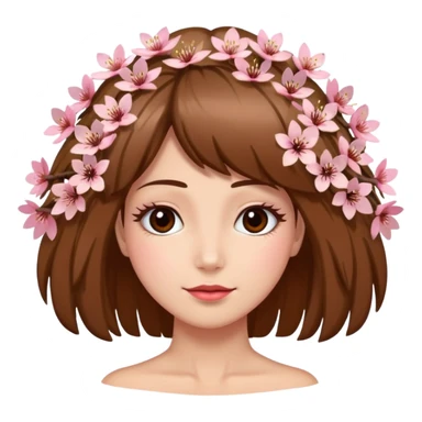 sapin, avec long cils, fleurs de cerisier en bas sticker