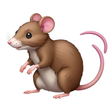 a clumsy rat tripping over its own tail sticker
